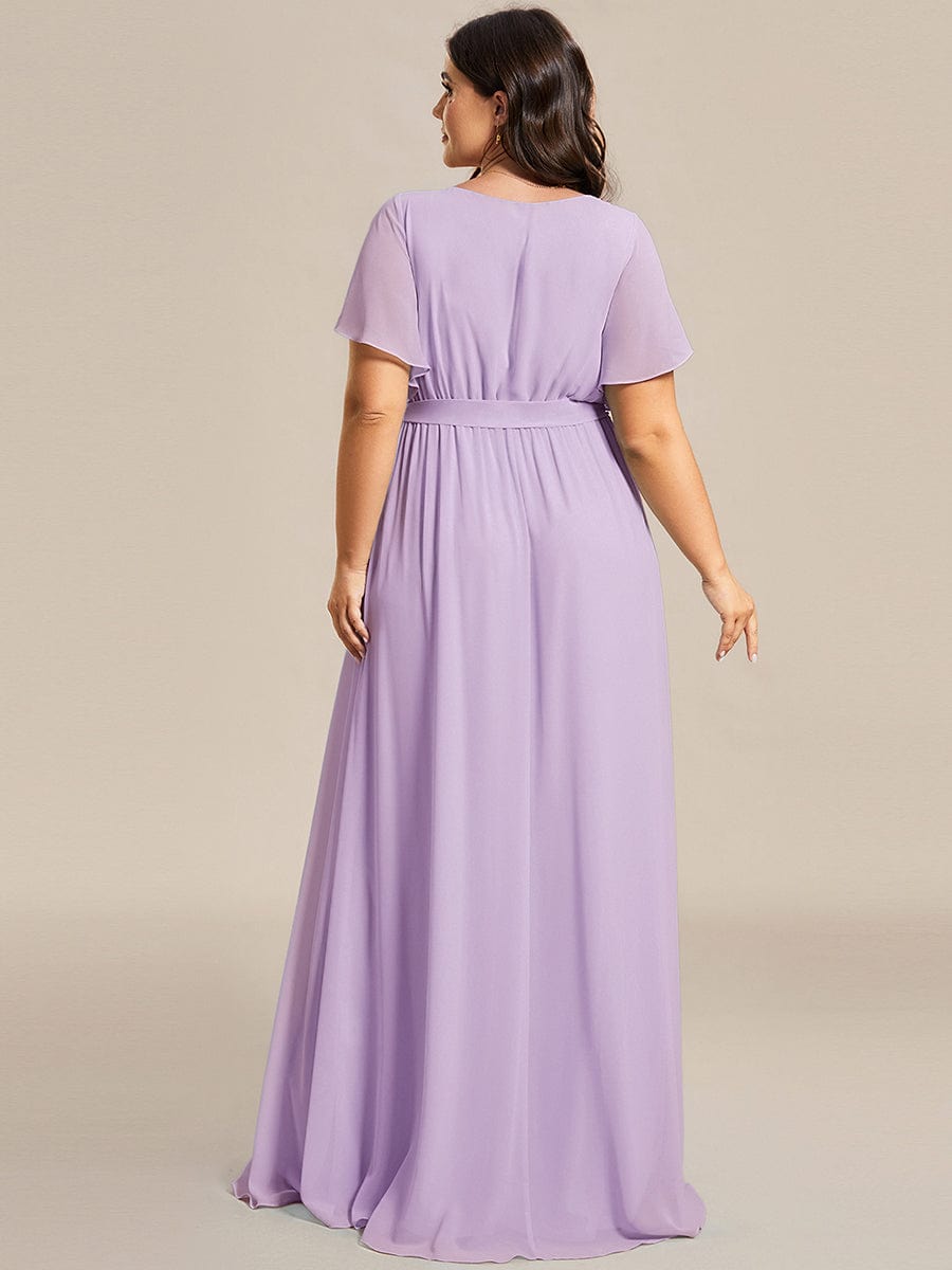 Stella | A-Line Fit V-Neck Flutter Sleeve Bridesmaid Dress