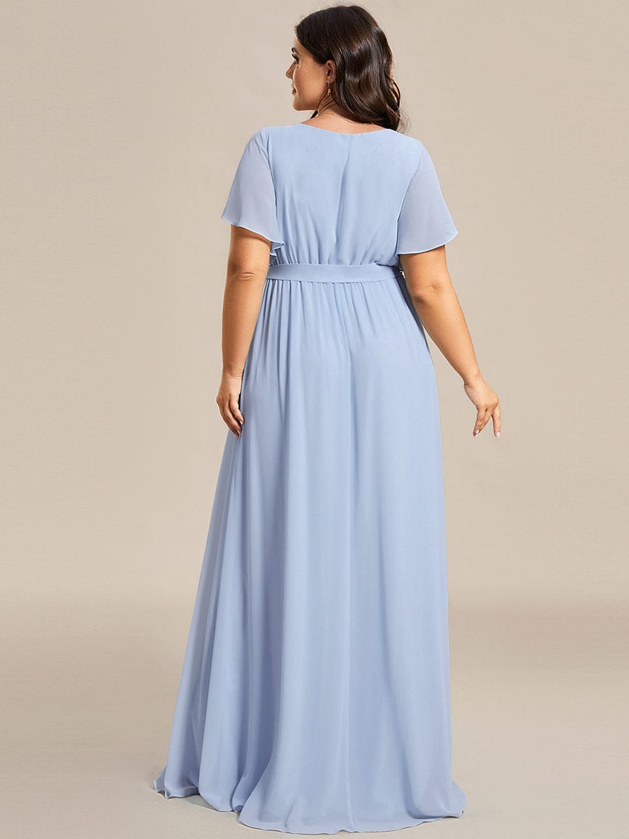Stella | A-Line Fit V-Neck Flutter Sleeve Bridesmaid Dress