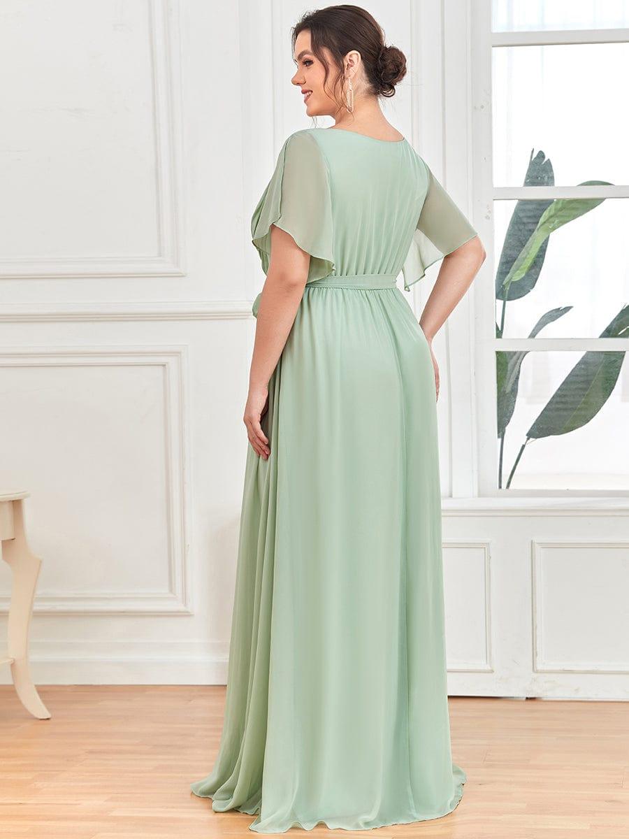Stella | A-Line Fit V-Neck Flutter Sleeve Bridesmaid Dress