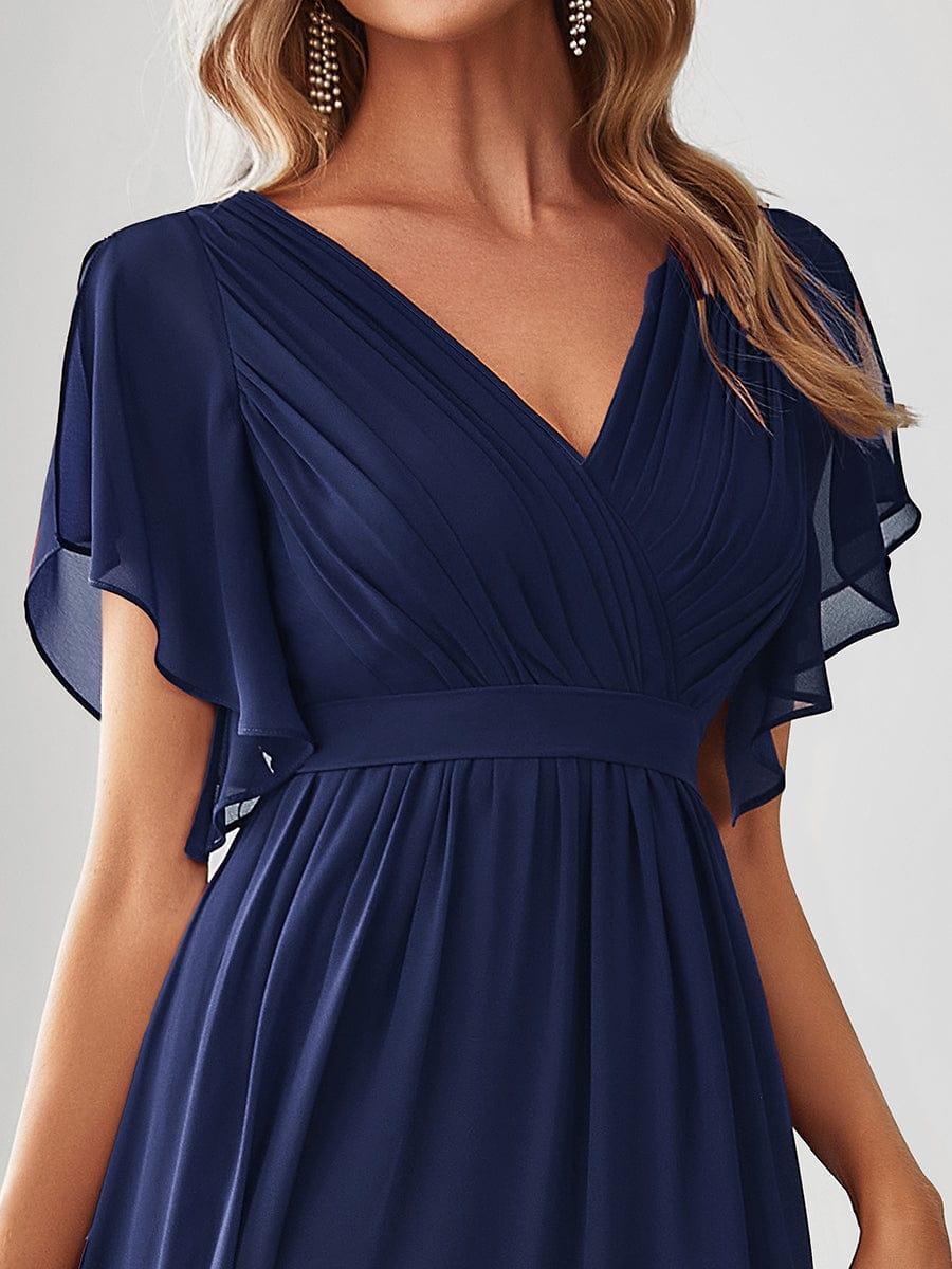 Stella | A-Line Fit V-Neck Flutter Sleeve Bridesmaid Dress