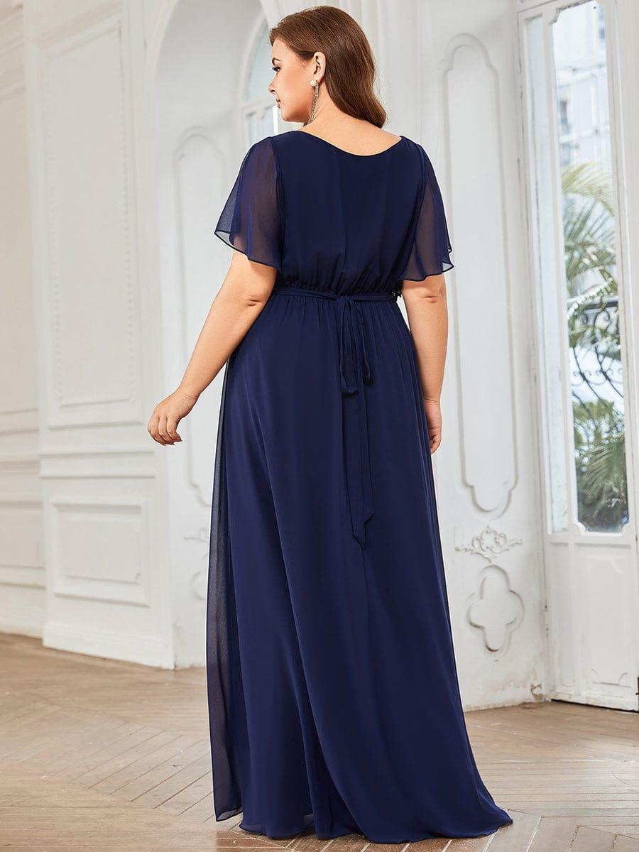 Stella | A-Line Fit V-Neck Flutter Sleeve Bridesmaid Dress