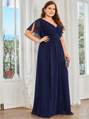 Stella | A-Line Fit V-Neck Flutter Sleeve Bridesmaid Dress