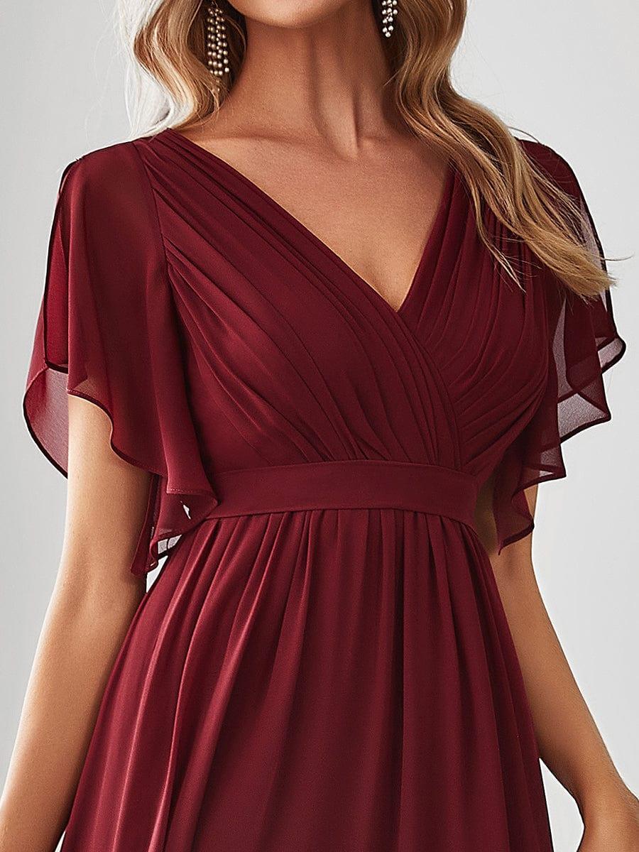 Stella | A-Line Fit V-Neck Flutter Sleeve Bridesmaid Dress