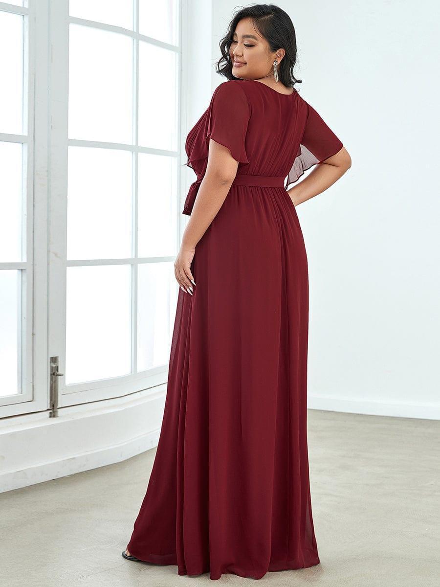 Stella | A-Line Fit V-Neck Flutter Sleeve Bridesmaid Dress