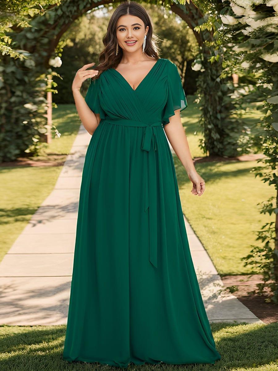 Stella | A-Line Fit V-Neck Flutter Sleeve Bridesmaid Dress