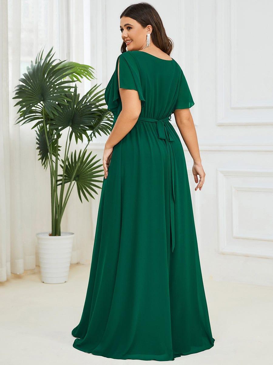 Stella | A-Line Fit V-Neck Flutter Sleeve Bridesmaid Dress