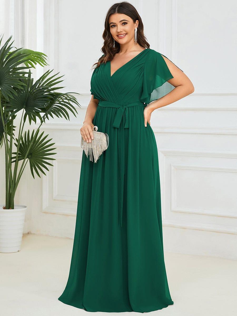 Stella | A-Line Fit V-Neck Flutter Sleeve Bridesmaid Dress