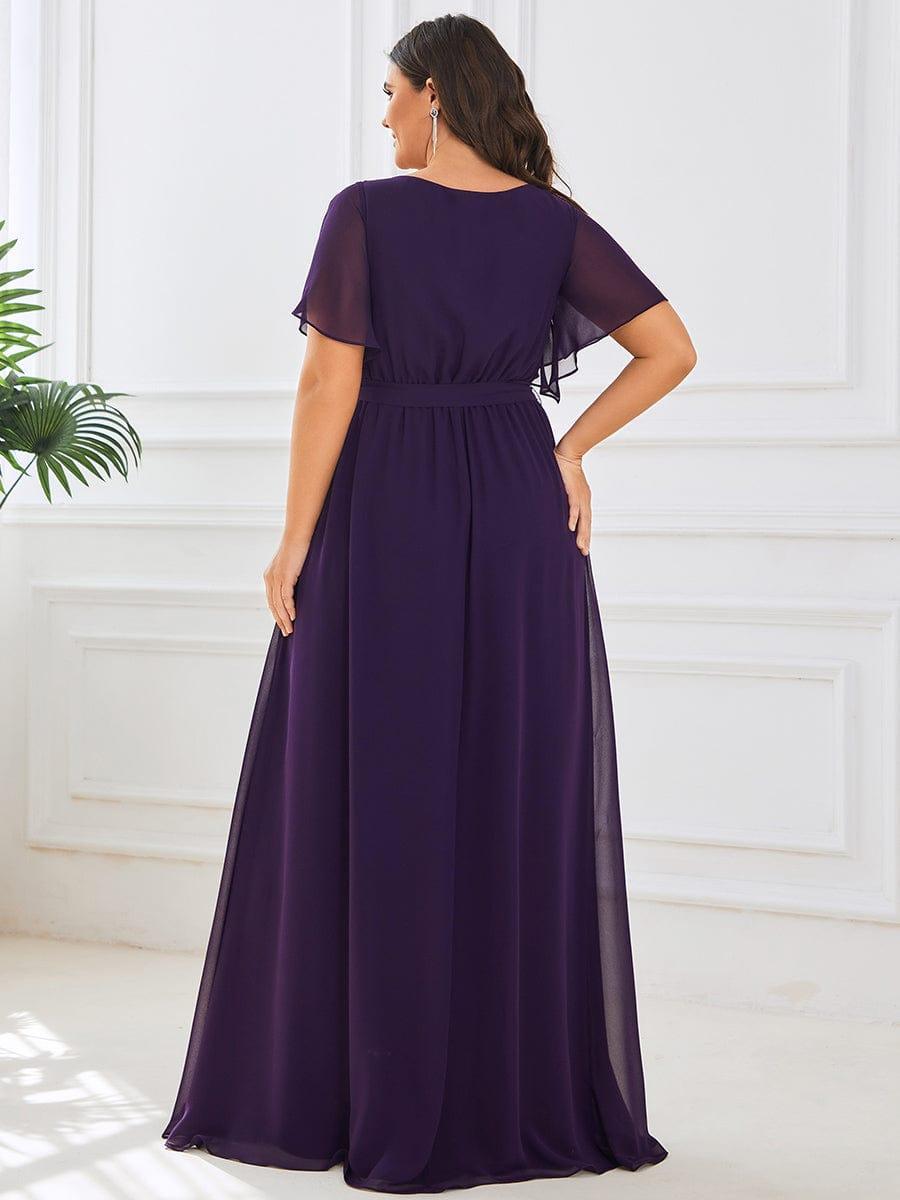 Stella | A-Line Fit V-Neck Flutter Sleeve Bridesmaid Dress