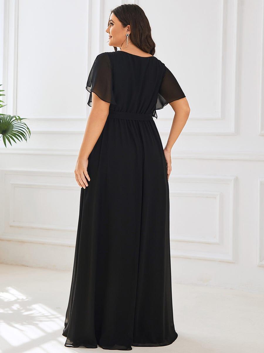 Stella | A-Line Fit V-Neck Flutter Sleeve Bridesmaid Dress