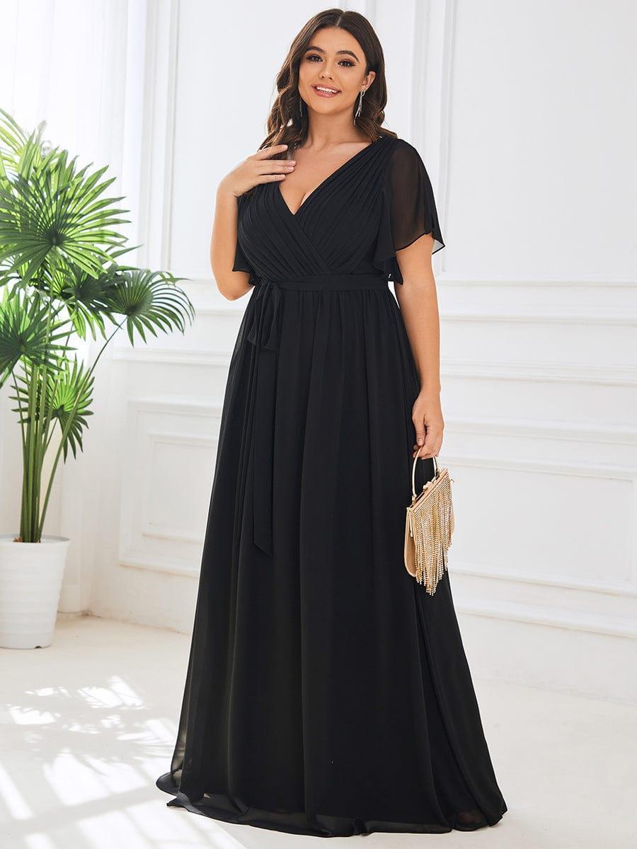 Stella | A-Line Fit V-Neck Flutter Sleeve Bridesmaid Dress