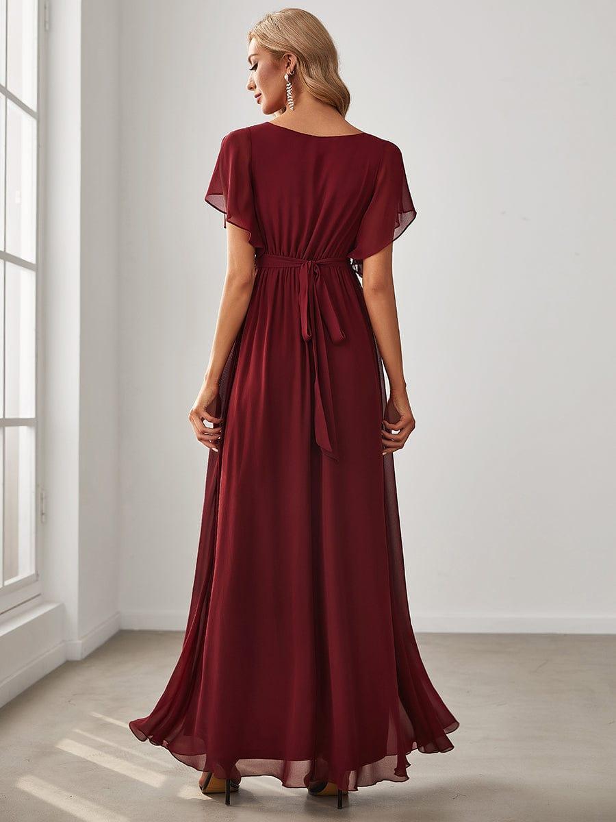 Stella | A-Line Fit V-Neck Flutter Sleeve Bridesmaid Dress