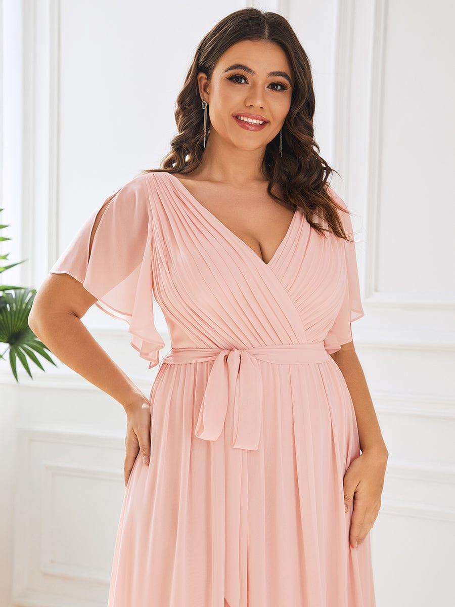 Stella | A-Line Fit V-Neck Flutter Sleeve Bridesmaid Dress