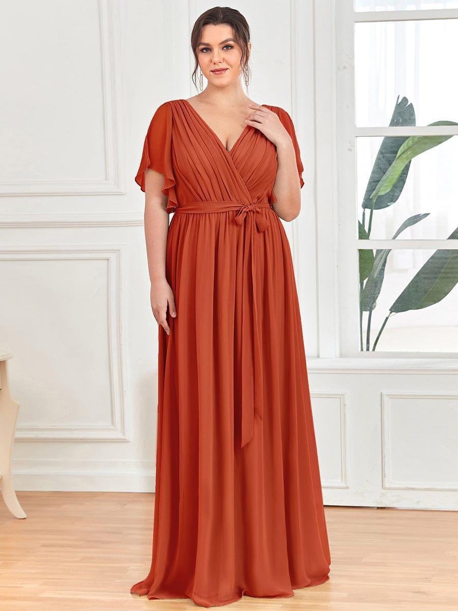Stella | A-Line Fit V-Neck Flutter Sleeve Bridesmaid Dress