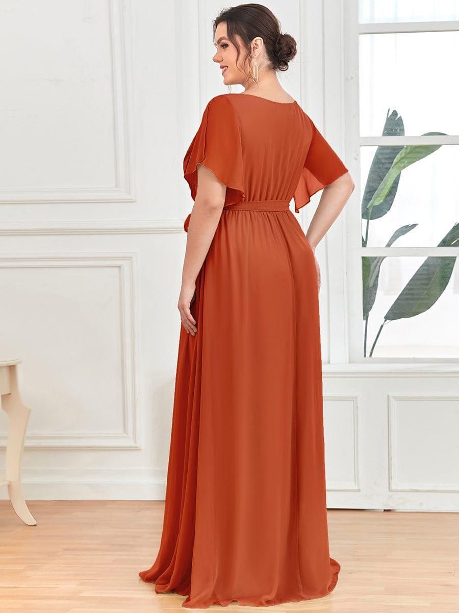 Stella | A-Line Fit V-Neck Flutter Sleeve Bridesmaid Dress