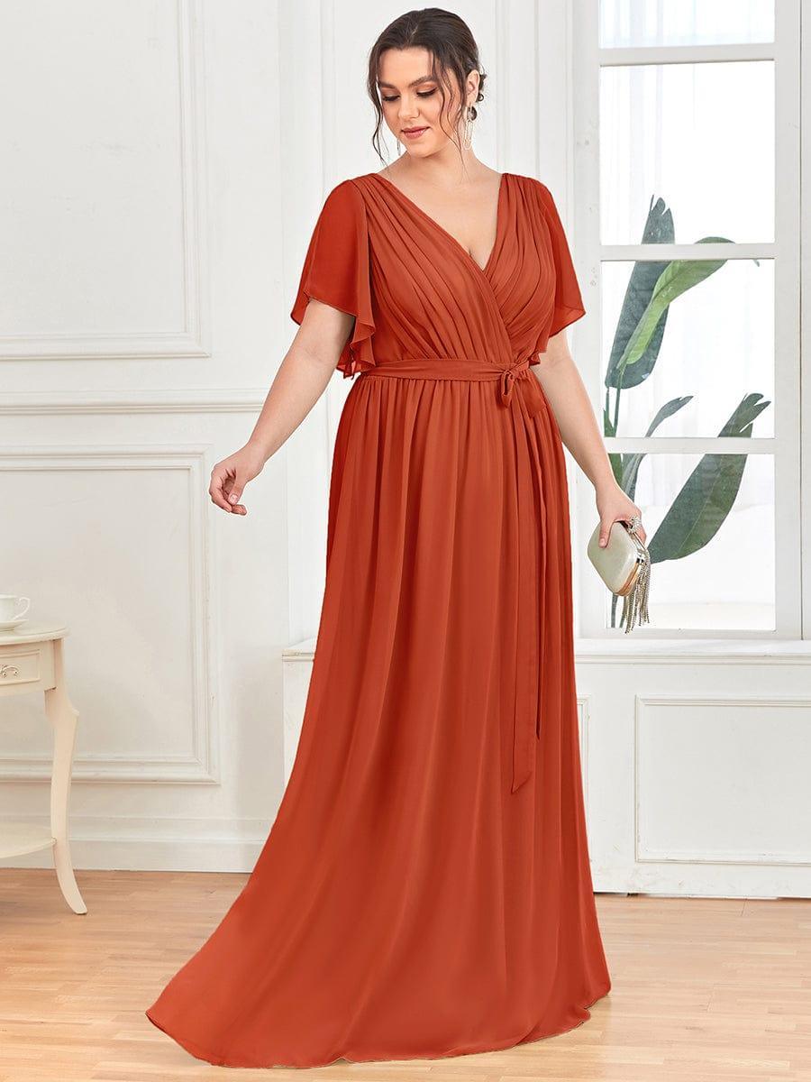Stella | A-Line Fit V-Neck Flutter Sleeve Bridesmaid Dress