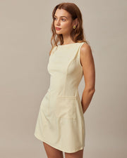 Stella | Sleeveless Boat Neck Cutout Summer Dress