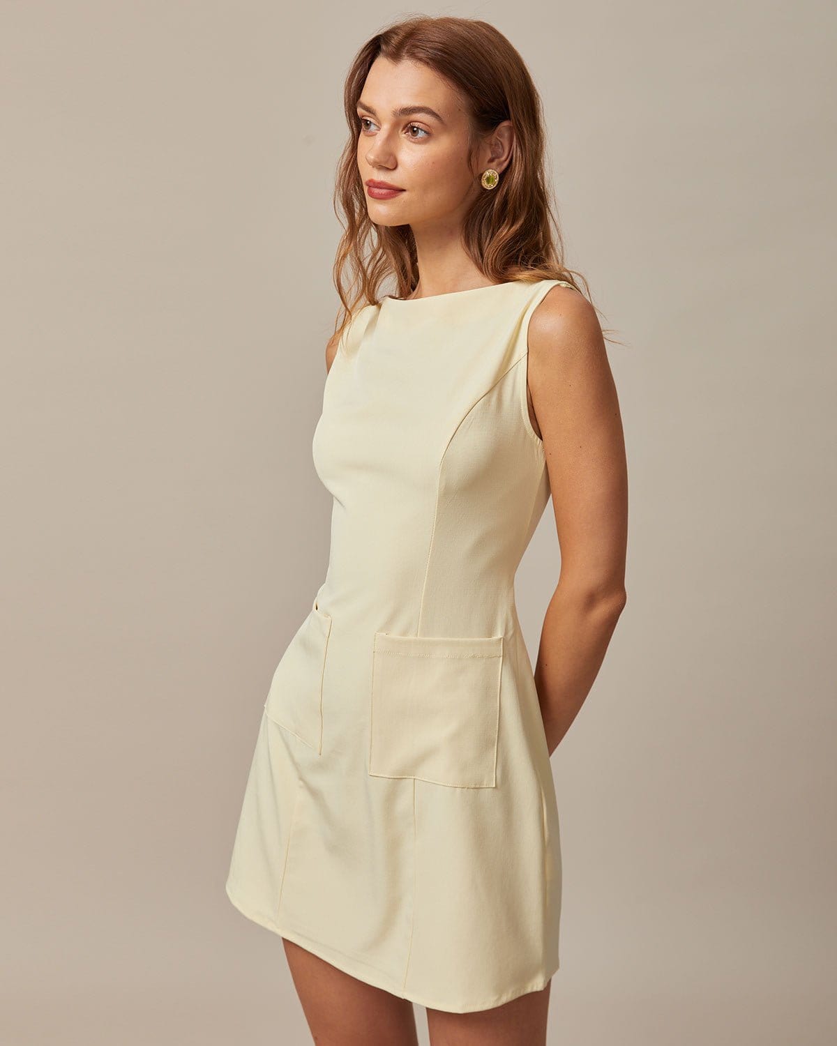 Stella | Sleeveless Boat Neck Cutout Summer Dress