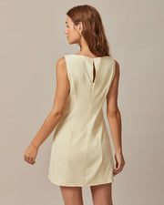 Stella | Sleeveless Boat Neck Cutout Summer Dress
