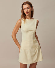 Stella | Sleeveless Boat Neck Cutout Summer Dress