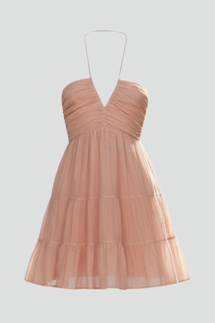 Stevie | Halter Fit Tiered Mini Dress