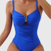 Sydney | Ruched V-Neck One-Piece Swimsuit