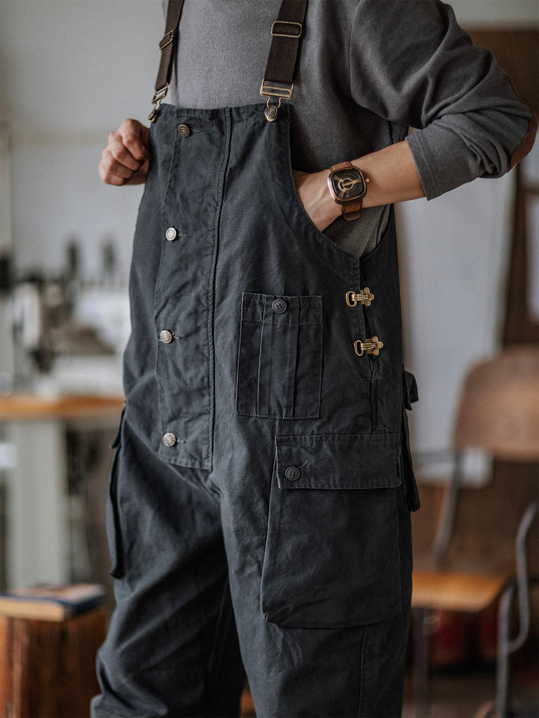 Sylvia | Relaxed Fit Canvas Utility Overalls
