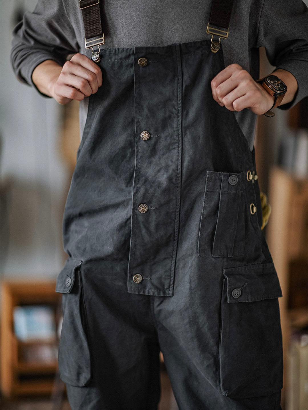 Sylvia | Relaxed Fit Canvas Utility Overalls