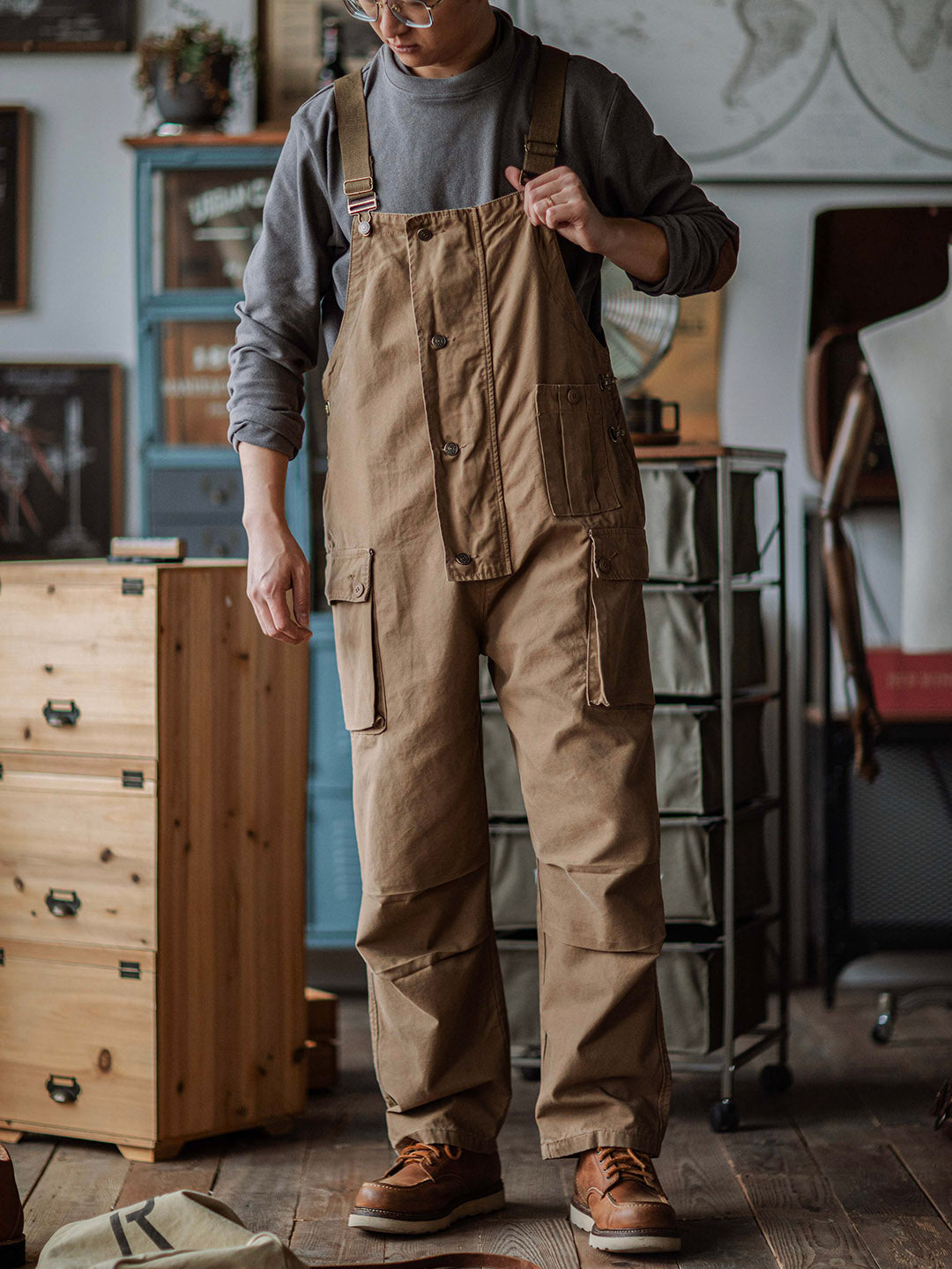 Sylvia | Relaxed Fit Canvas Utility Overalls
