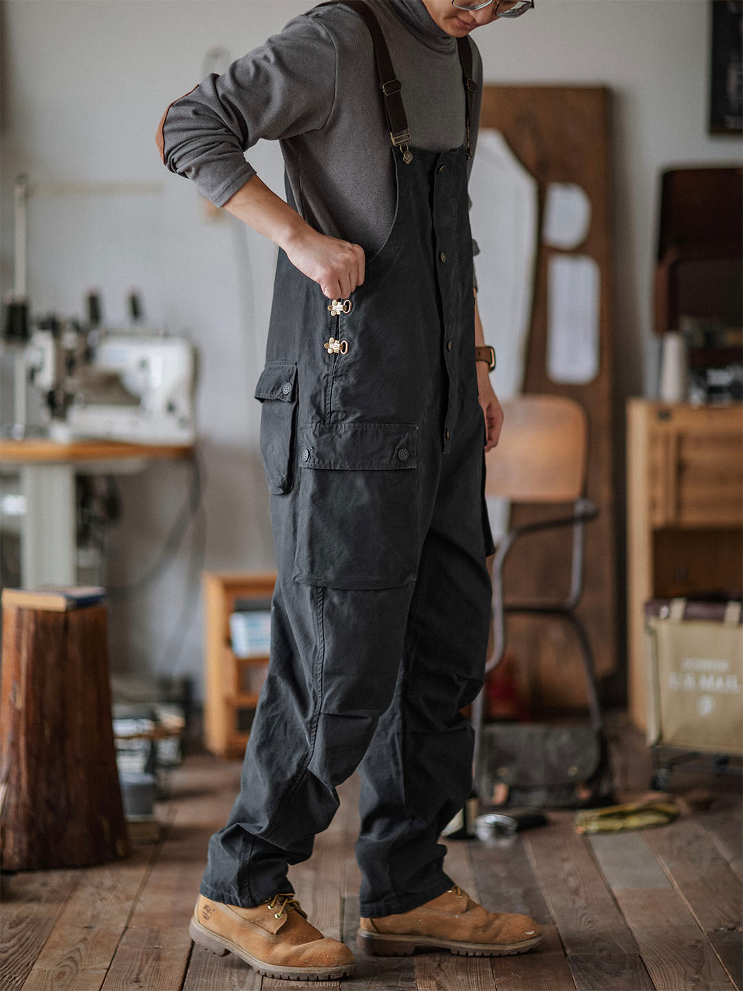 Sylvia | Relaxed Fit Canvas Utility Overalls