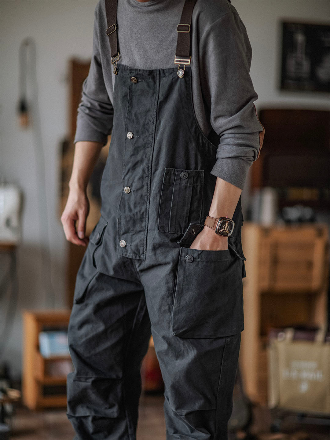 Sylvia | Relaxed Fit Canvas Utility Overalls