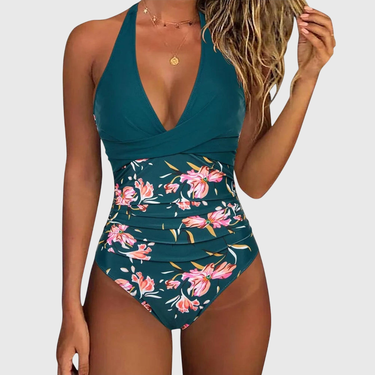 Sylvie | V-Neck Floral One-Piece Swimsuit
