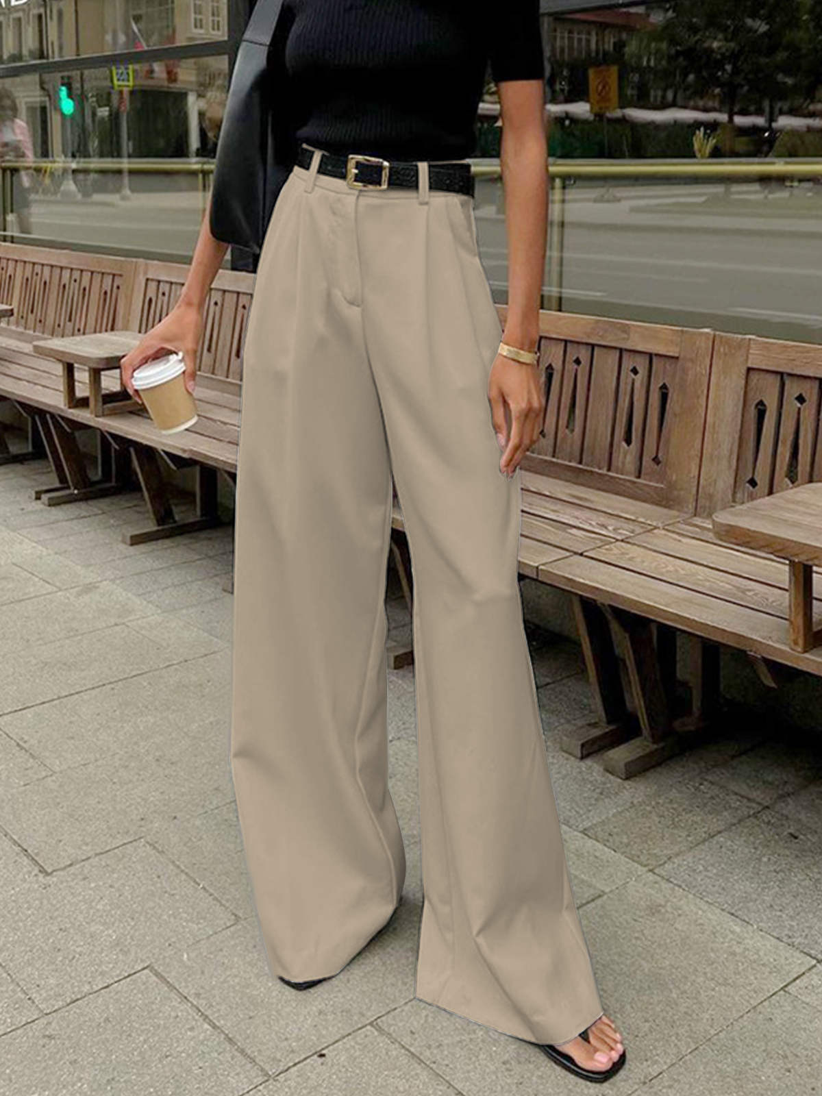 Tallulah | Solid Wide-Leg Palazzo Trousers