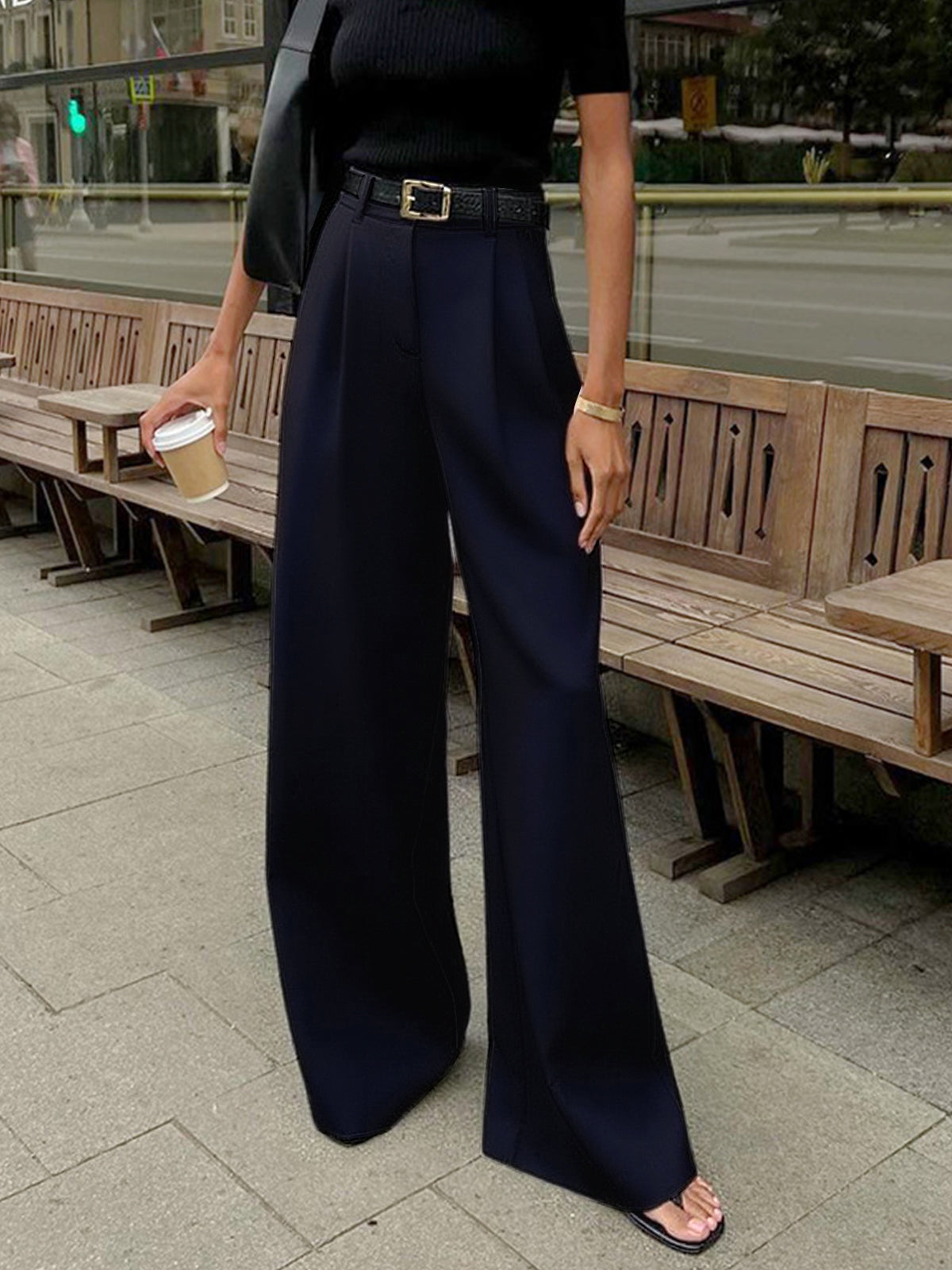 Tallulah | Solid Wide-Leg Palazzo Trousers