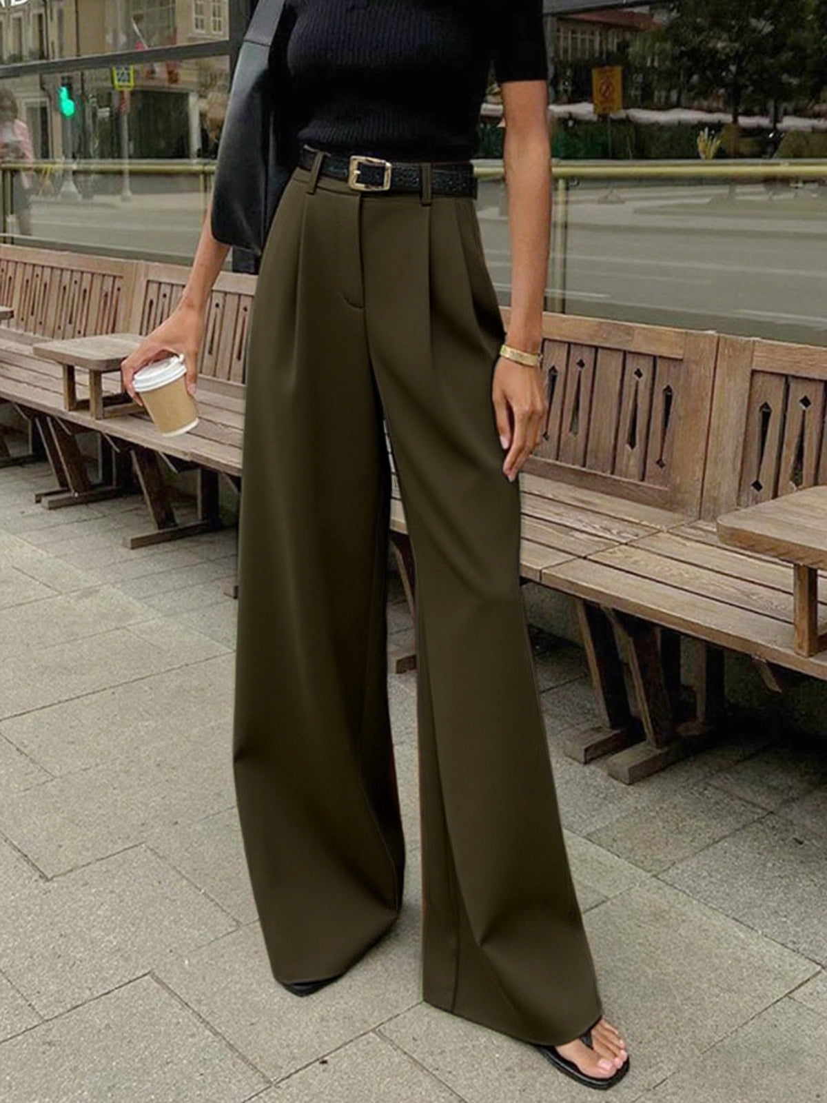 Tallulah | Solid Wide-Leg Palazzo Trousers