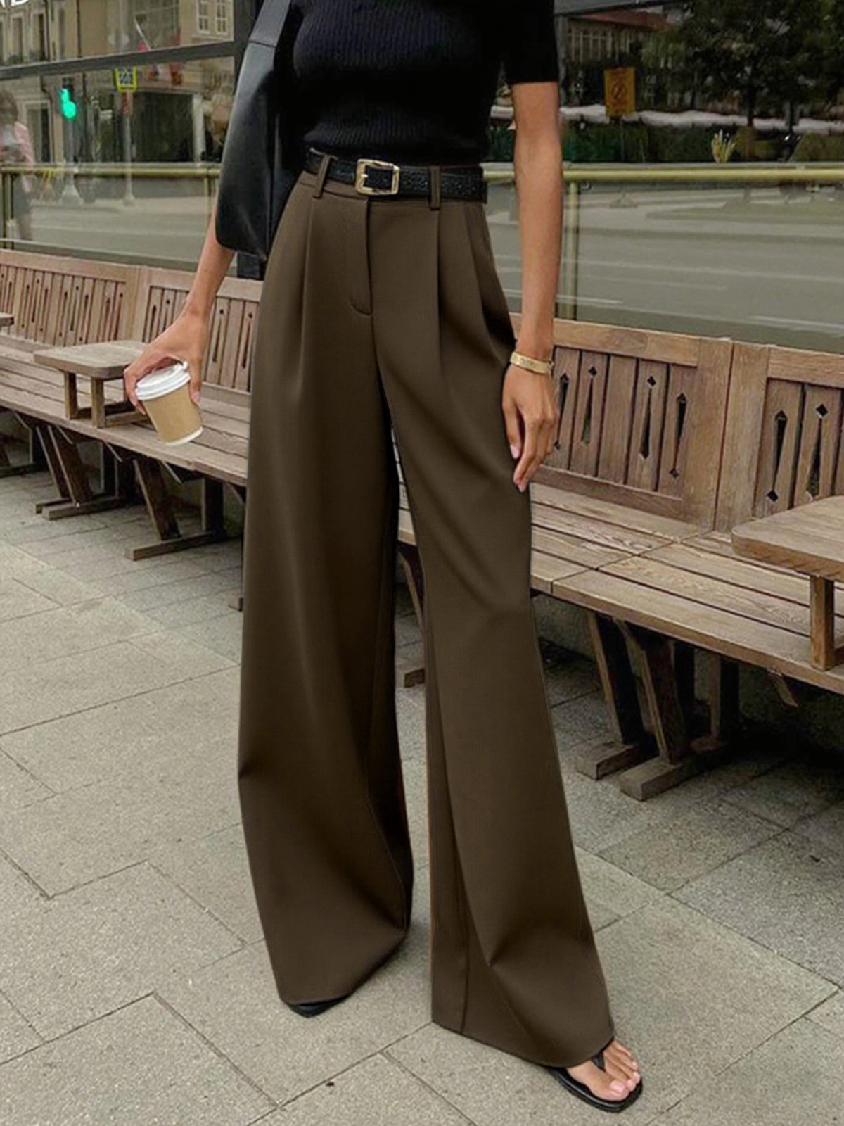 Tallulah | Solid Wide-Leg Palazzo Trousers