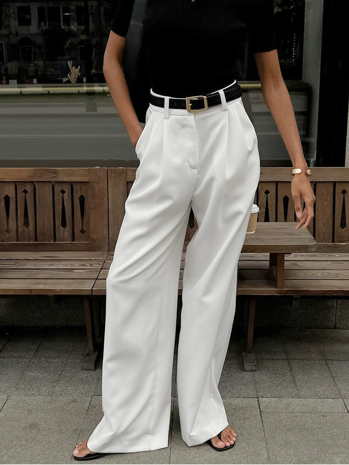 Tallulah | Solid Wide-Leg Palazzo Trousers