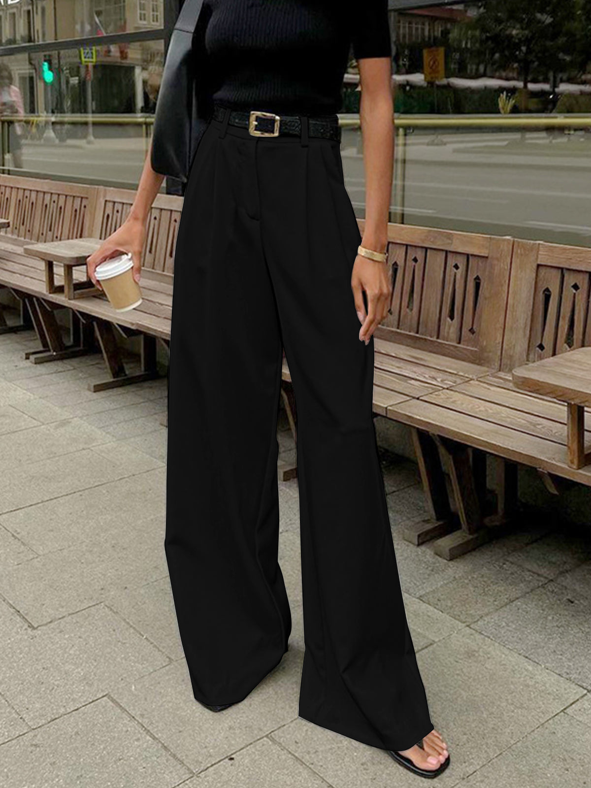 Tallulah | Solid Wide-Leg Palazzo Trousers