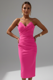 Tallulah | Strapless Ruched Midi Dress
