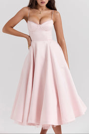 Tilly | Fitted Velvet Wedding Guest Midi Dress