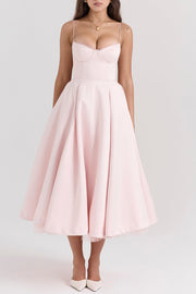 Tilly | Fitted Velvet Wedding Guest Midi Dress