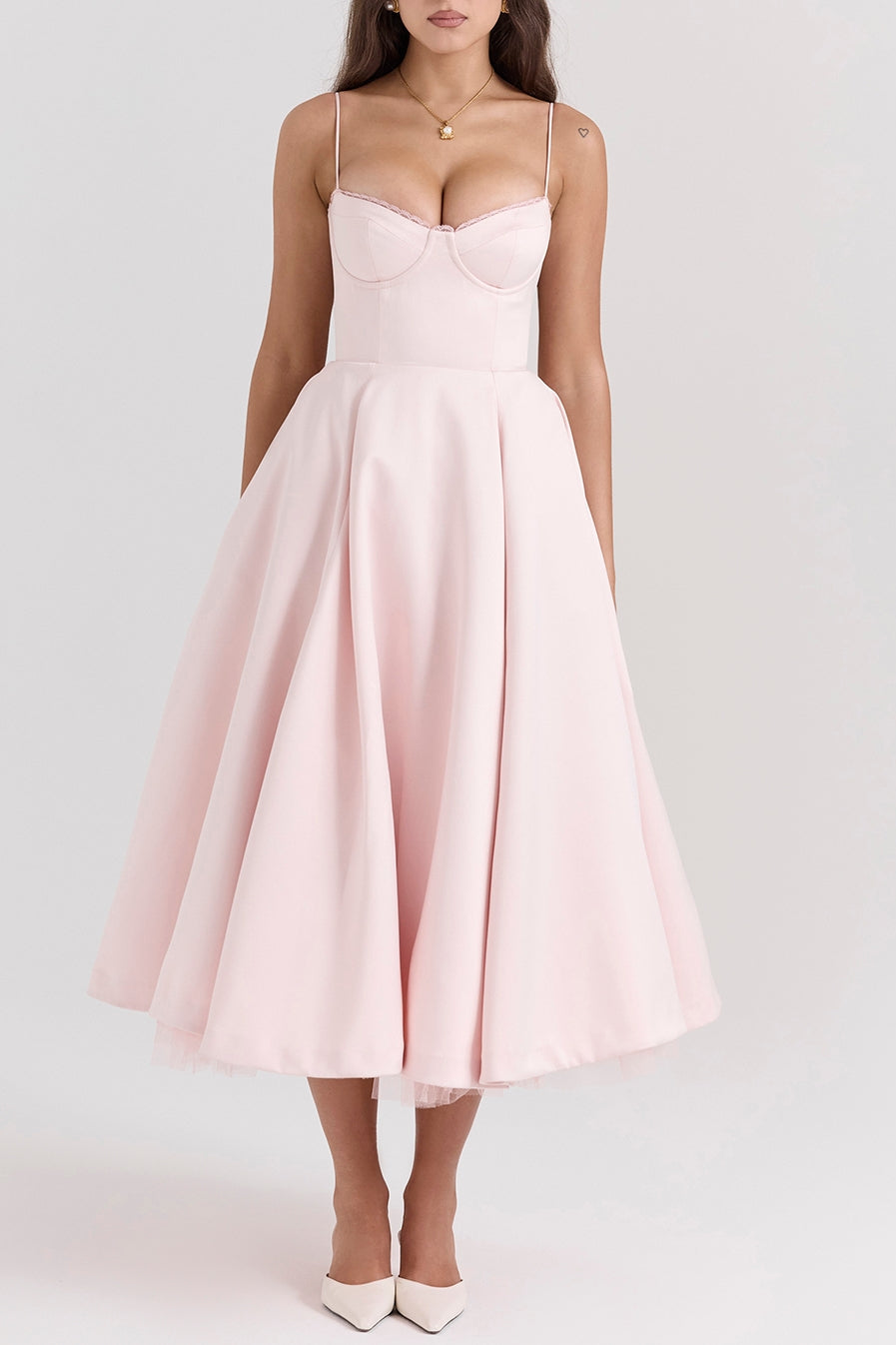 Tilly | Fitted Velvet Wedding Guest Midi Dress