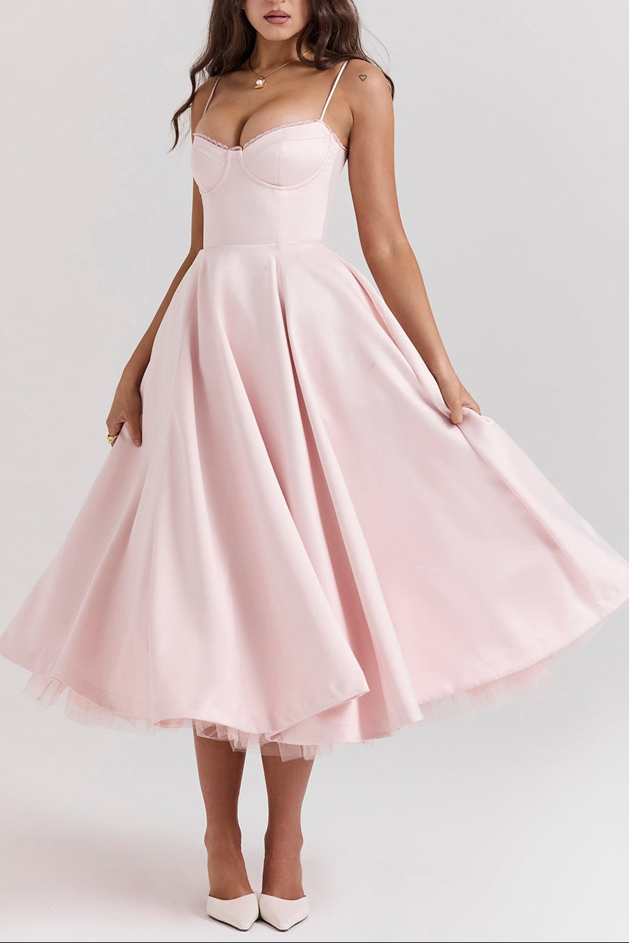 Tilly | Fitted Velvet Wedding Guest Midi Dress