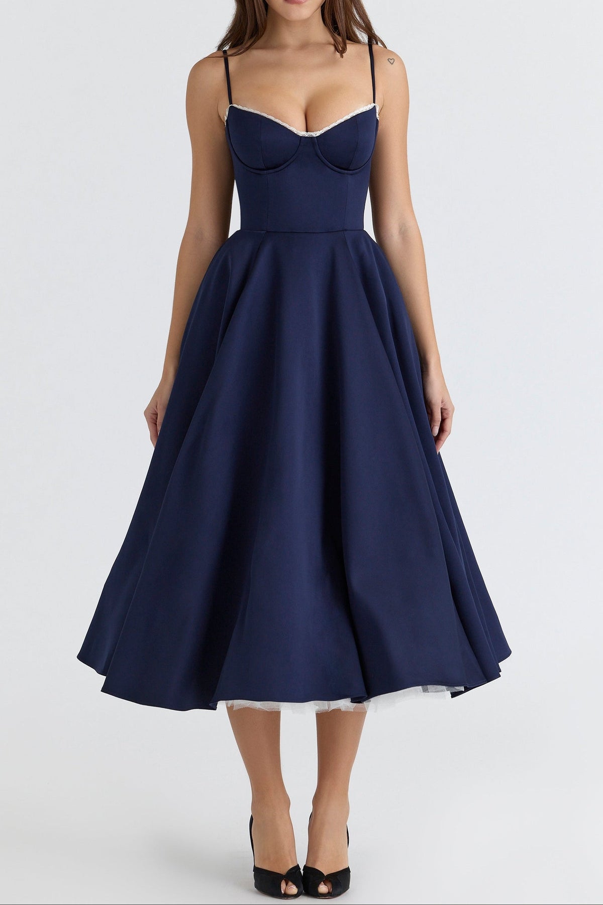 Tilly | Fitted Velvet Wedding Guest Midi Dress