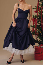 Tilly | Fitted Velvet Wedding Guest Midi Dress