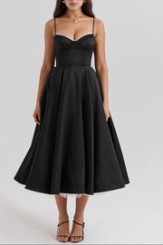 Tilly | Fitted Velvet Wedding Guest Midi Dress