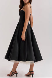 Tilly | Fitted Velvet Wedding Guest Midi Dress