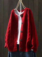Una | Oversized Cable-Knit Relaxed Fit Cardigan