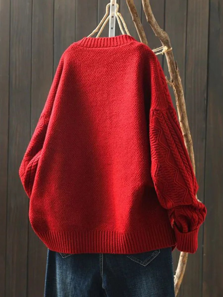 Una | Oversized Cable-Knit Relaxed Fit Cardigan