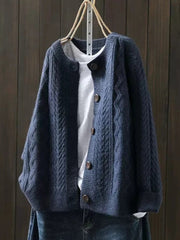 Una | Oversized Cable-Knit Relaxed Fit Cardigan