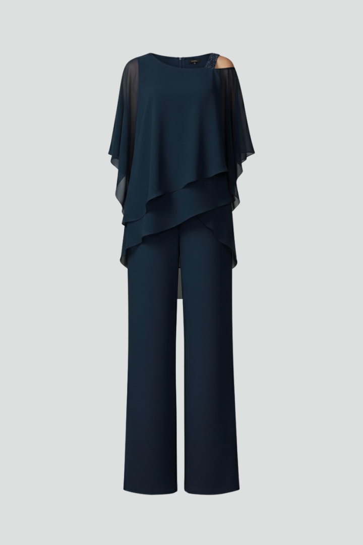 Unity | Relaxed Fit Cold-Shoulder Wide-Leg Jumpsuit